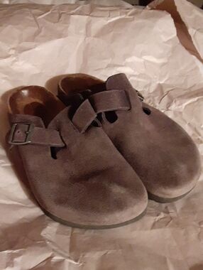 Birkenstock Brown Suede Slip-On Clog Mules Sz L7M5